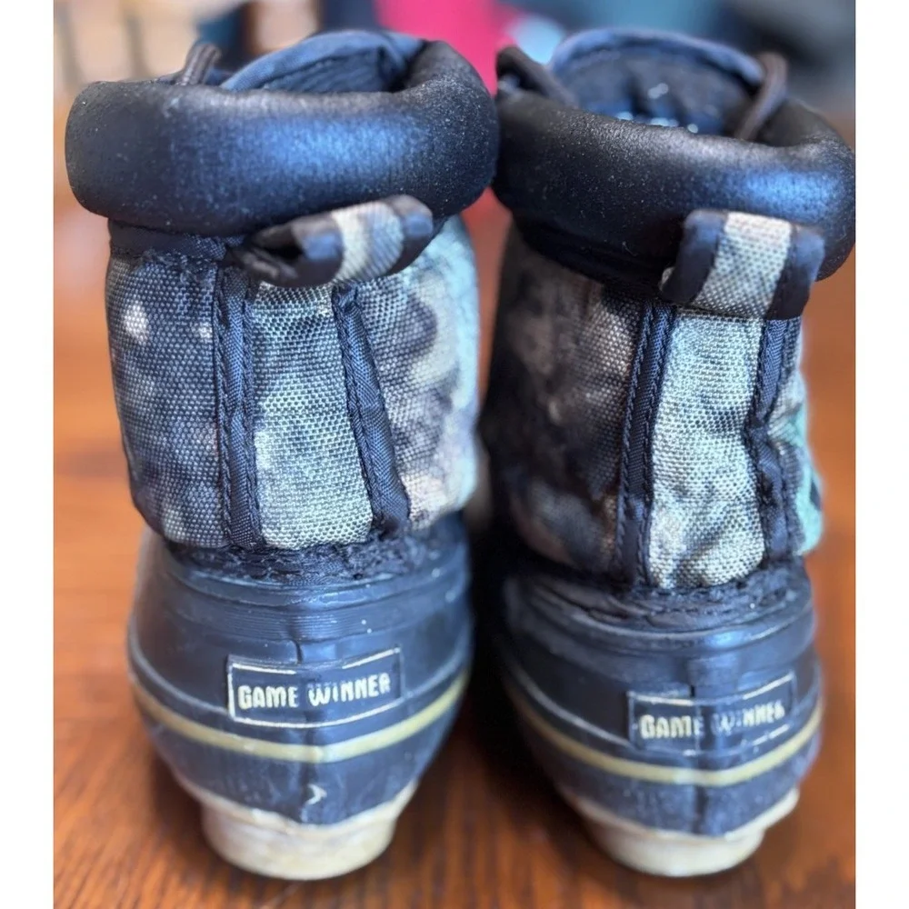 Game‎ Winner Kids Camo Duck Boots Thermolite Insulated Waterproof Size 10